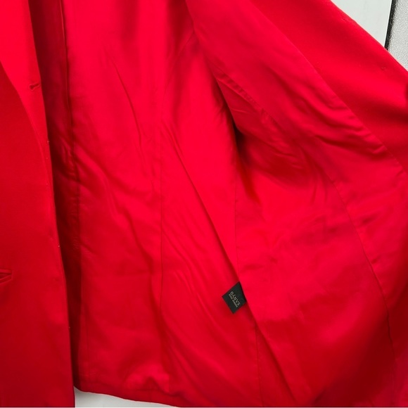 J. Mclaughlin For Sanyo Red Lined Long Sleeve Button Up Notched Lapel Blazer - Picture 10 of 14